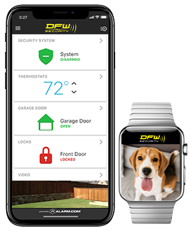 Home security app on phone and watch