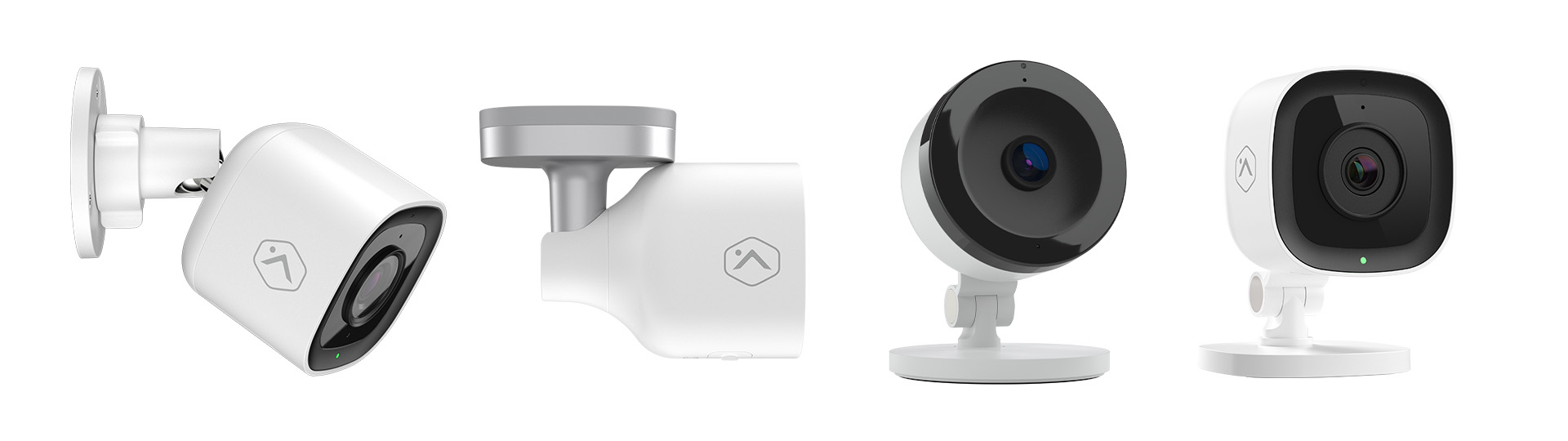 4 models of home security cameras by alarm.com