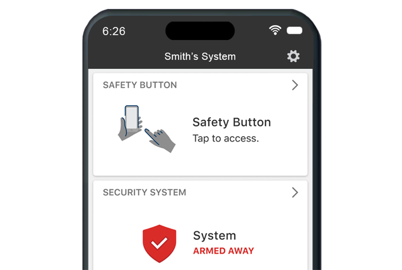 app on phone showing how to activate safety button