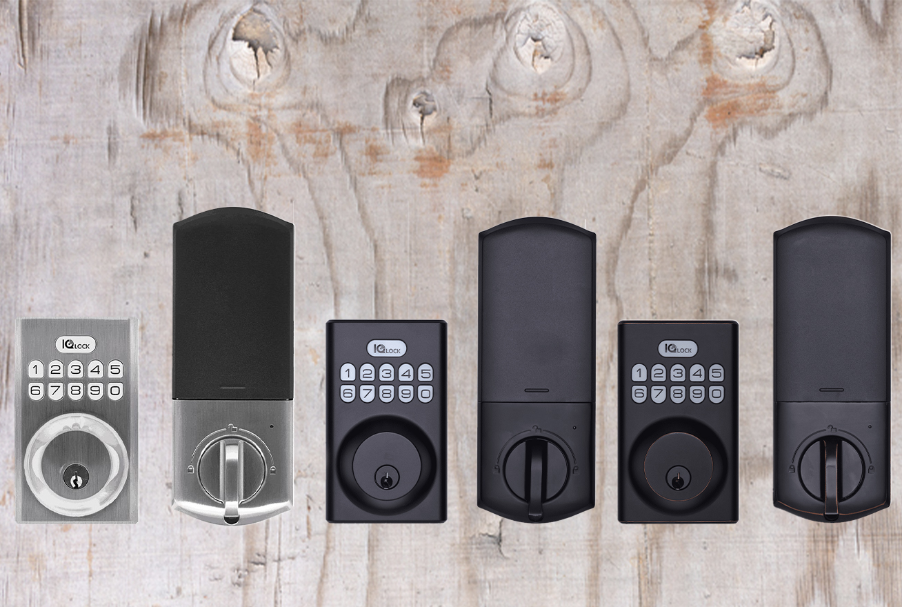 smart door locks in 3 different finish colors
