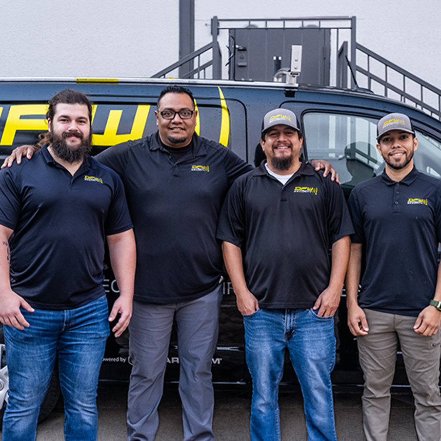 Group of 4 DFW Security technicians