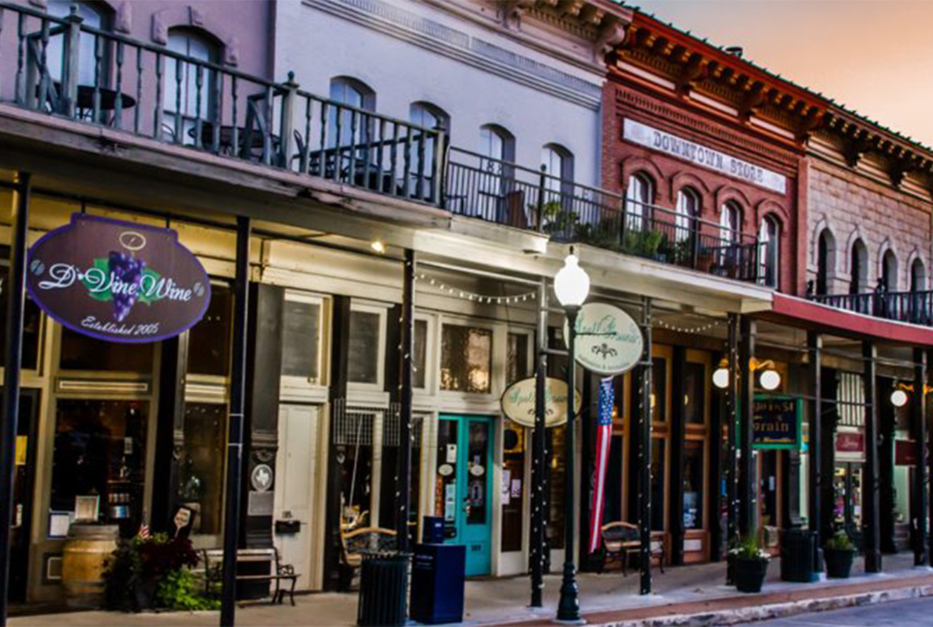 Shops on the square in Granbury, Texas