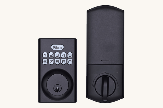 smart door lock with keypad and deadbolt