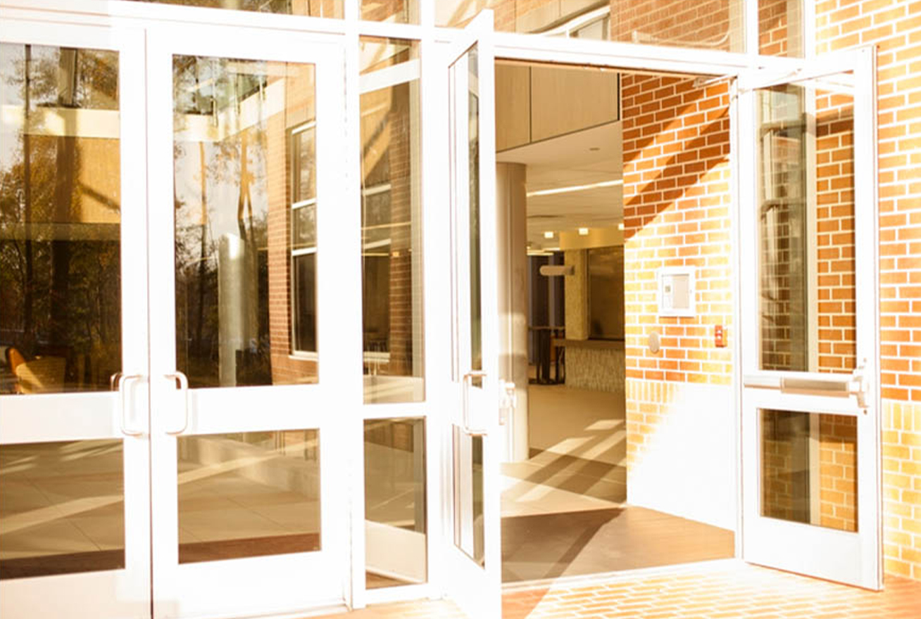 main front doors to a Texas school building