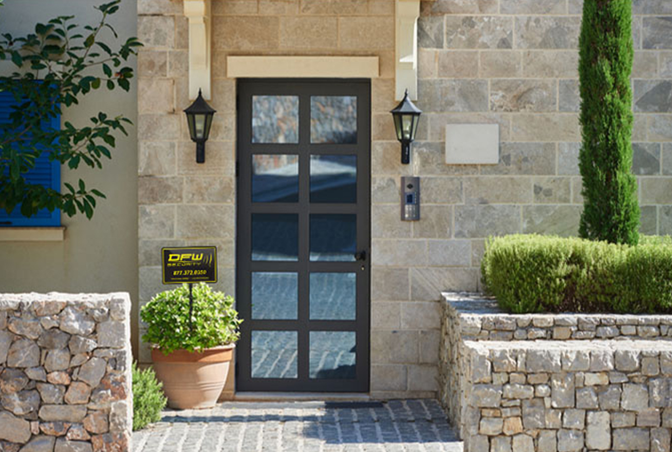 Front of home in allen texas with DFW Security sign