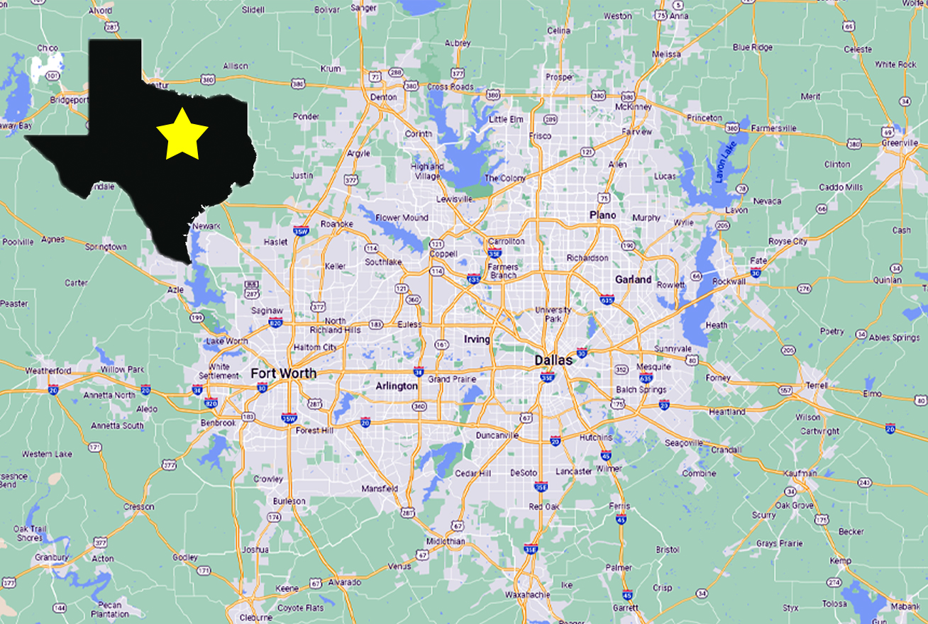 Map of the Dallas-Fort Worth Metroplex