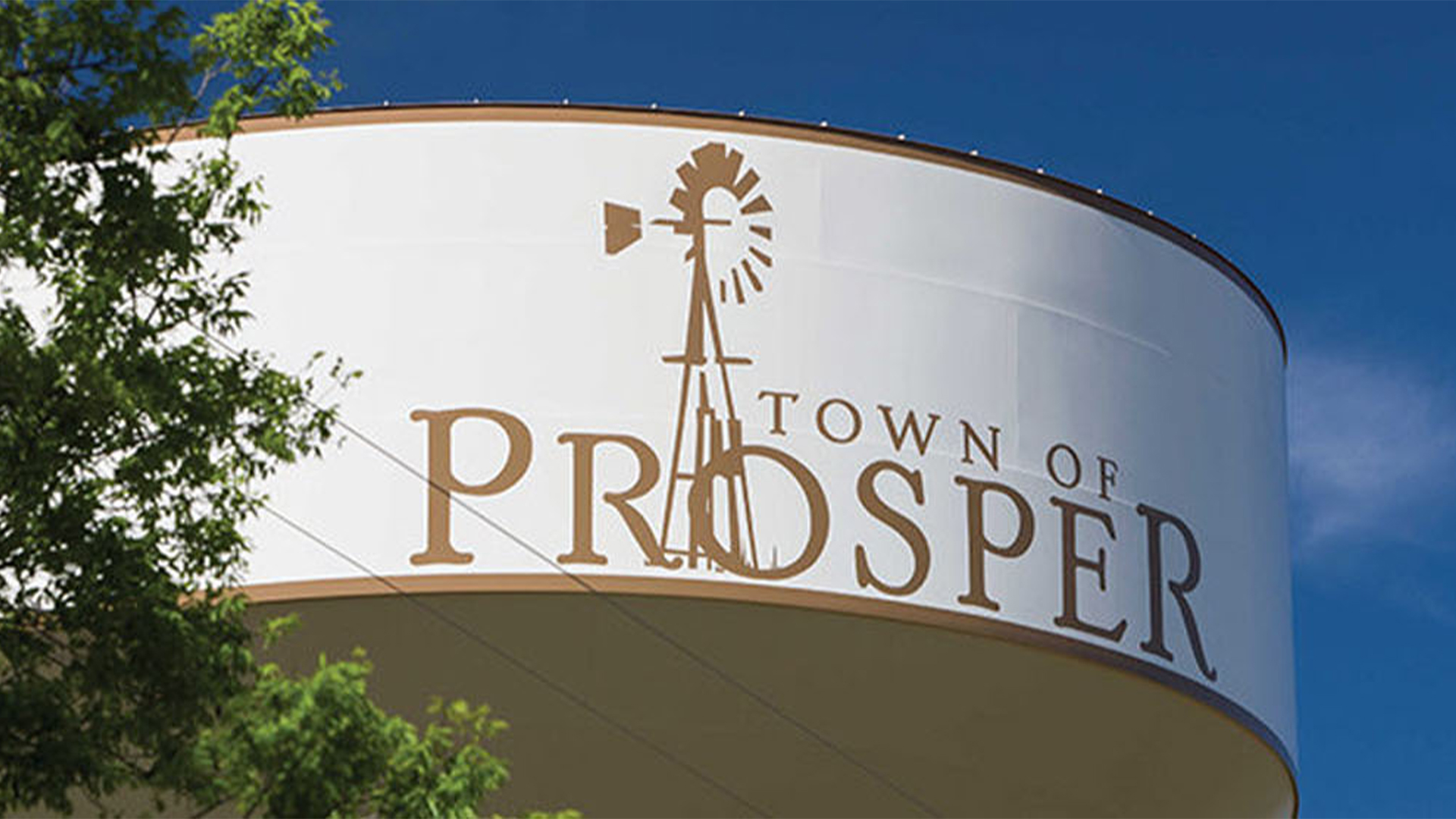 water tower in the town of prosper texas