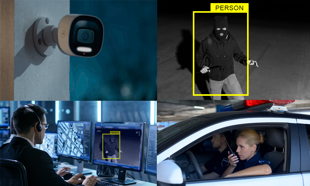4 step visual of how remote video monitoring works