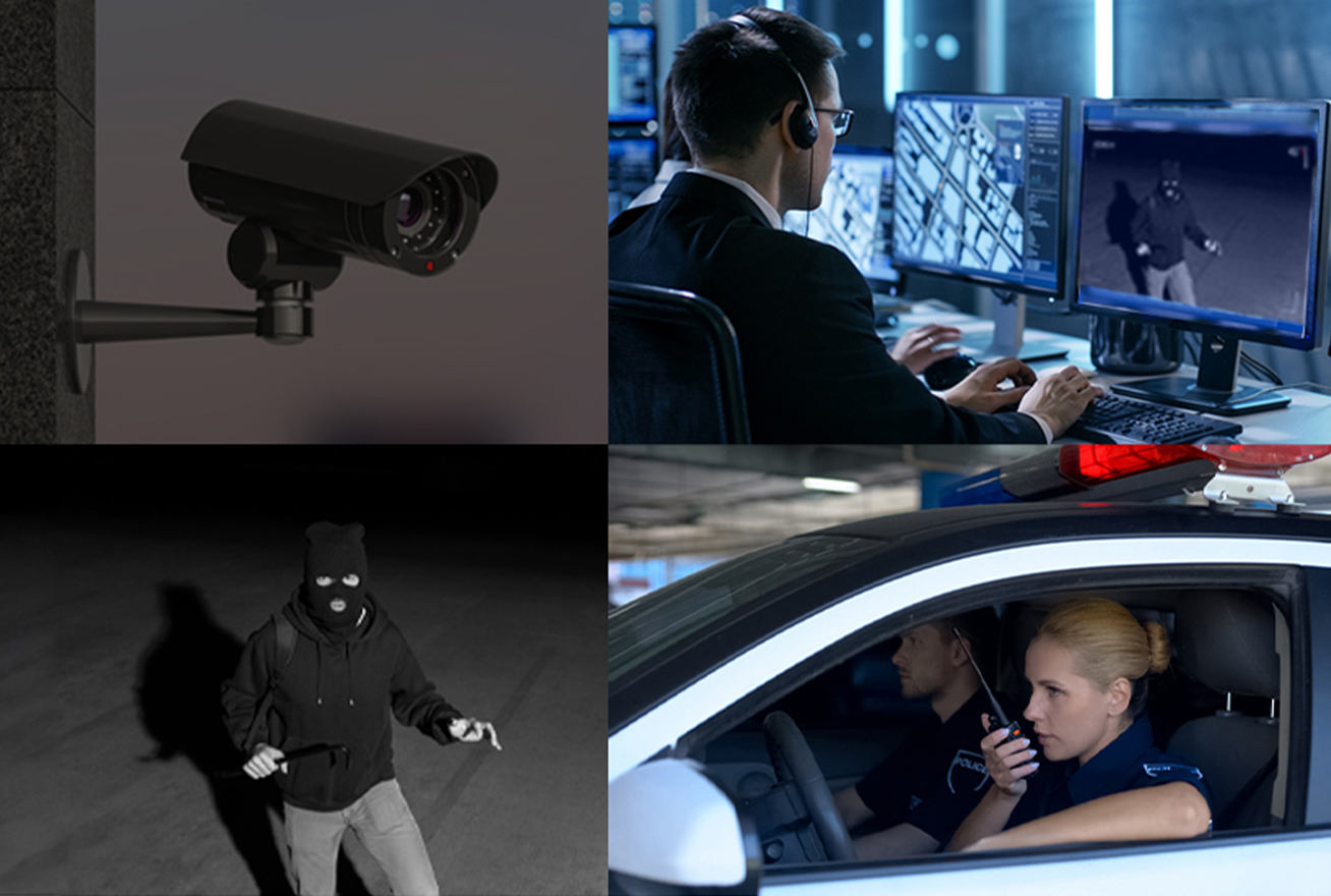 An illustration of how remote video monitoring works