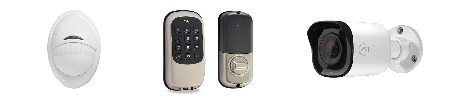 Motion detectors, smart locks and cameras that can be added onto your system
