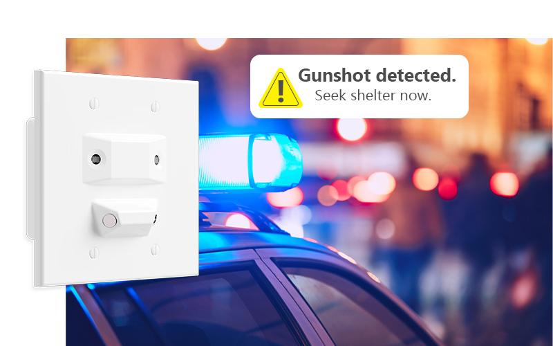 Security sensors that detect gunshots and alert police