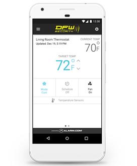 Smart thermostat app on phone