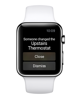 Smart thermostat alert on watch